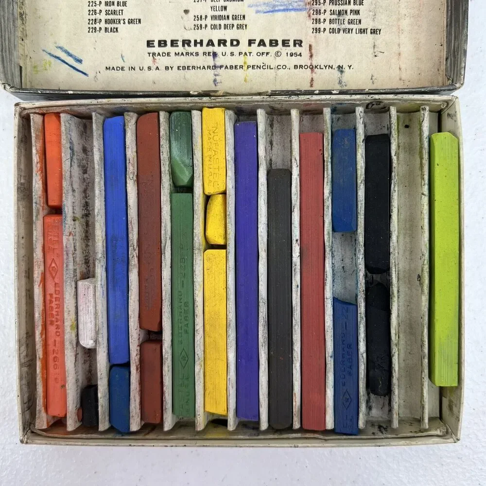 Vintage Nupastel Color Sticks Eberhard Faber Inc 12 Pieces Chalk Pastel USED‎